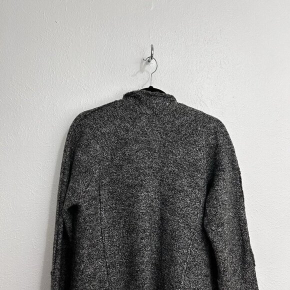 Tahari Long Open Long Cardigan Large Gray Sleeve Relaxed Duster Wool Blend Sz L - Picture 8 of 11